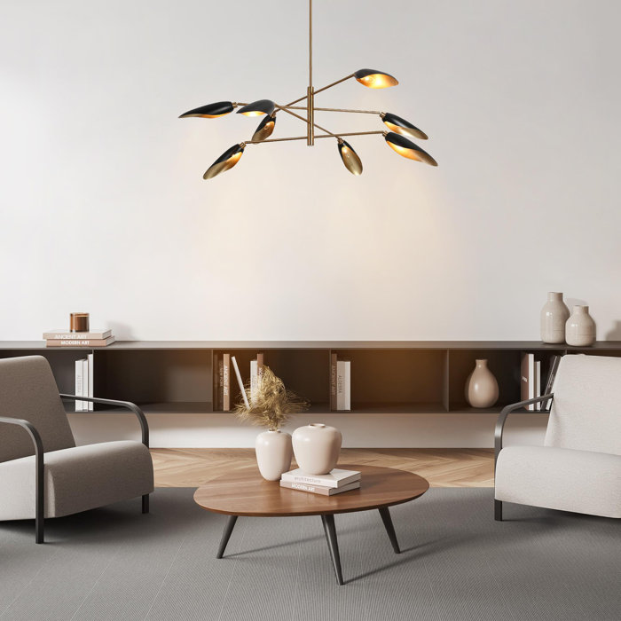 Mercer41 Lakendria Sputnik Modern Linear Chandelier with Adjustable ...